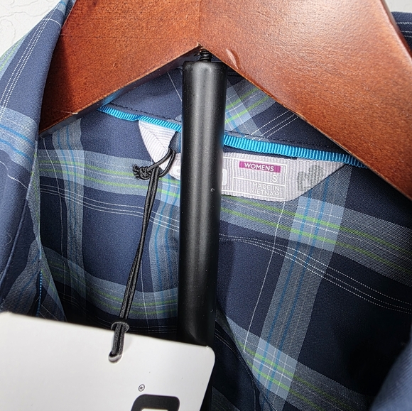 NEW Stio Eddy Long Sleeve Mountain Shadow Blue Plaid Button Up Shirt Size Small - Picture 9 of 10